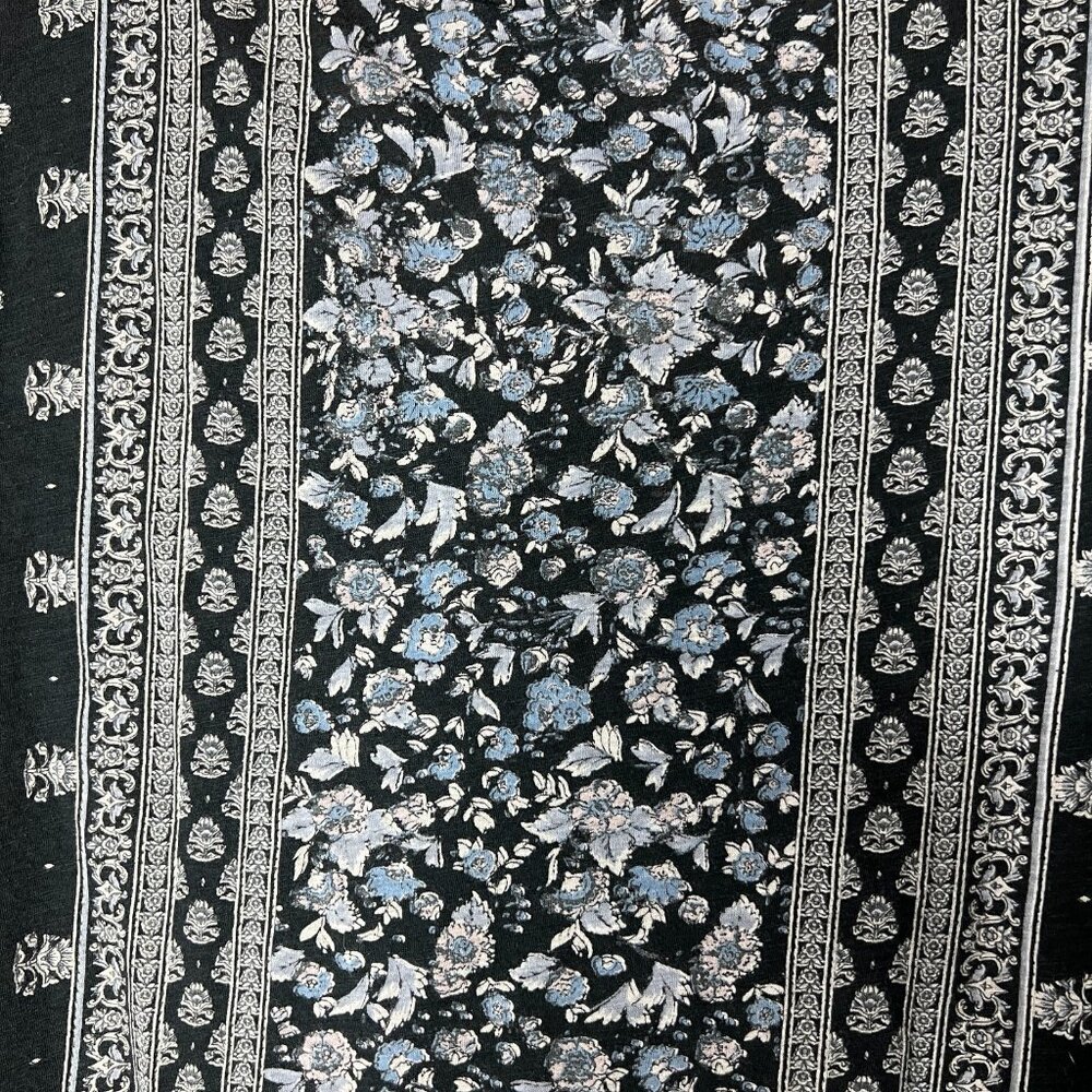 Lucky Brand Bundle Womens Large Black Navy Boho Tops Floral Embroidered‎ Print L - Picture 11 of 16